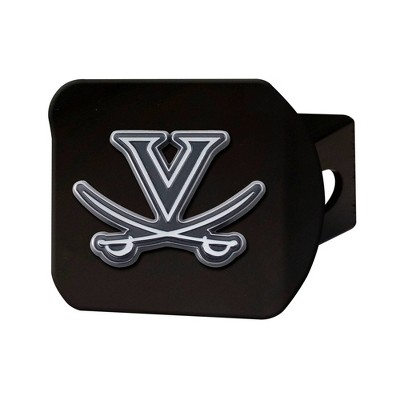 NCAA University of Virginia Cavaliers Chrome Metal Hitch Cover - Black