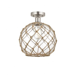 Farmhouse Rope - 1 Light Semi-Flush Mount In Industrial Style-12.75 Inches Tall and 10 Inches Wide - 1 of 1