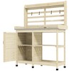 Outsunny Wooden Potting Bench, Outdoor Potting Table with Storage Cabinet, Storage Shelves, Aluminum Tabletop for Backyard, Patio, Balcony - 4 of 4
