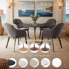 LeisureMod Bristol Round Dining Table with MDF Top and Natural Wood Steel Pedestal Base for Modern Kitchen and Dining Room - 4 of 4