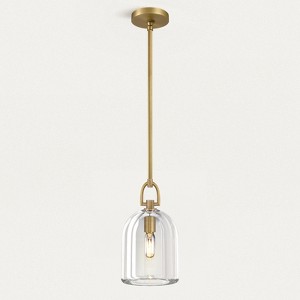 CityFurn 1-Light Modern Crystal Glass Bell Pendant Light for Kitchen Island - 1 of 4