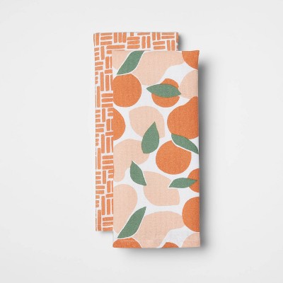 2pk Cotton Abstract Fruit Kitchen Towels - Room Essentials™