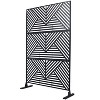 Okak Minimalism Patio Privacy Screen with Diagonal Stripe Design, Outdoor Privacy Panels with Stand, Patio Privacy Panels for Backyard - 3 of 4