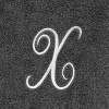 Avanti  Granite with Silver Script Monogram Bath Towel Letter   X - 2 of 3