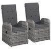 vidaXL Patio Dining Set 7 Piece with Cushions - Gray - 3 of 4