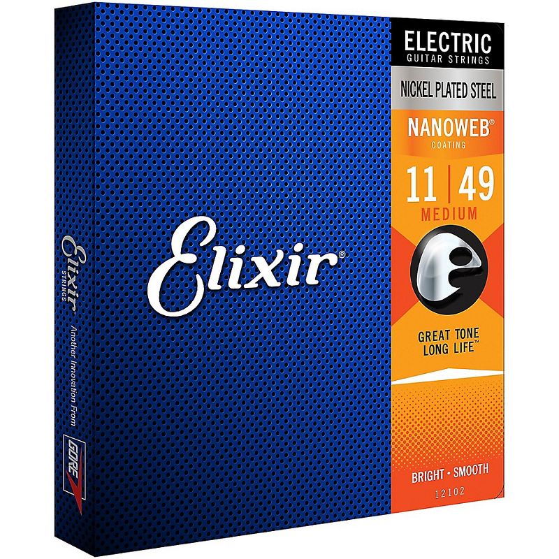 Elixir Electric Guitar Strings with NANOWEB Coating, Medium (.011-.049), 1 of 4