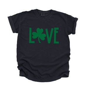 Simply Sage Market Women's Love Clover Short Sleeve Garment Dyed Tee - 1 of 4
