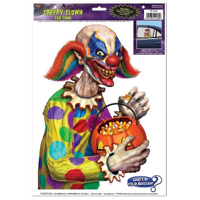 Beistle 12" x 17" Creepy Clown Backseat Driver Car Cling; 7/Pack 01060