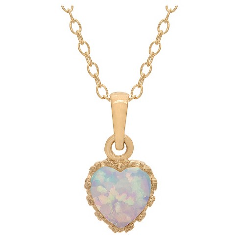 3/4 Tcw Tiara Opal Crown Pendant In Gold Over Silver : Target