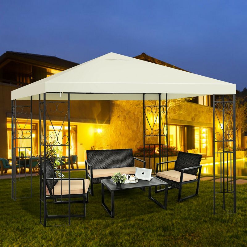 Costway 10'x10' Patio Gazebo Canopy Tent Steel Frame Shelter Patio Party Awning, 3 of 11