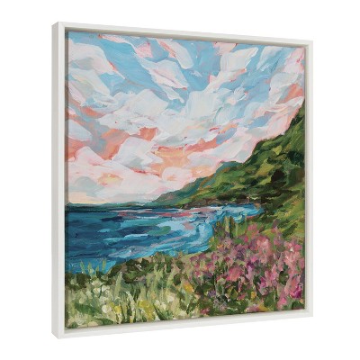 Virgin Islands Tropical Landscape Canvas Print with White Frame, 22x22