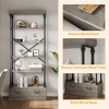 5 Tier Vintage Bookshelf with Drawer, 81.3" Tall Bookcase Metal Frame Shelf Display Shelf Storage for Home Office, Living Room, Bedroom - 4 of 4
