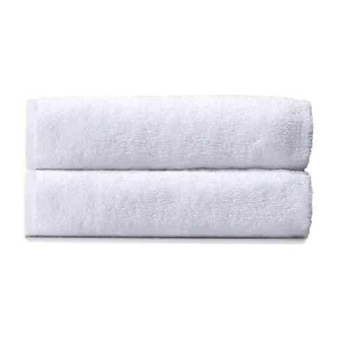 Pillow Guy Cotton and Rayon Bamboo Oversized Hand Towel, 2-Piece Set - White