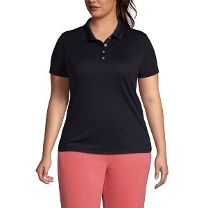Lands' End Women's Short Sleeve Solid Active Polo - 1 of 2