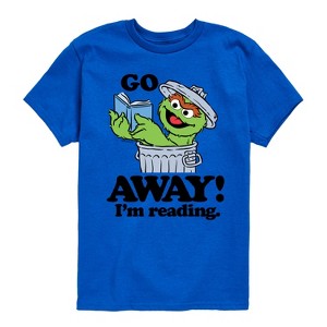 Boys' - Sesame Street - Oscar Go Away Im Reading Short Sleeve Graphic T-Shirt - 1 of 4
