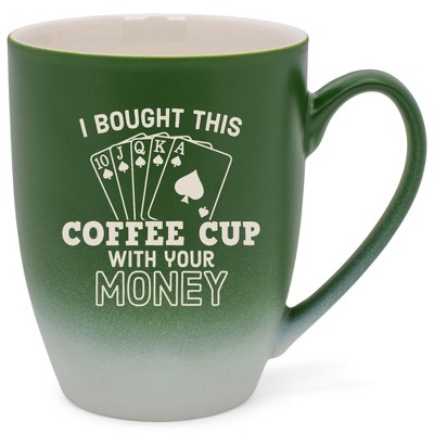 100 North Playing Card 10 Ounce Green and White Two Toned Ombre, Comfortably Fits Your Hands, Ceramic Tea Coffee Cup Mug, I bought this coffee cup