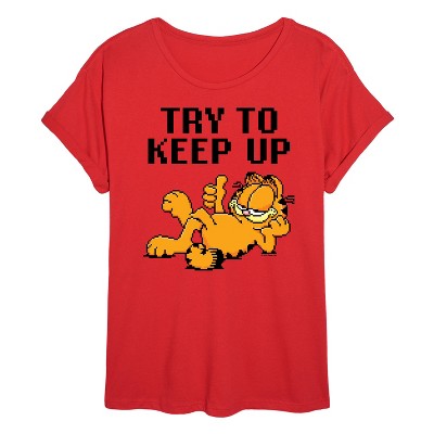 Women's - Garfield - Try To Keep Up Oversized Graphic T-Shirt