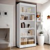 Alilang 35.83 Inch White Wooden Bookshelf with Adjustable Shelves and Vertical Panel Design - White - 2 of 4
