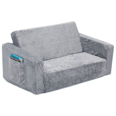Cozy Convertible Sleeper Sofa for Kids in Soft Gray Fabric