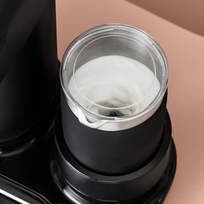 Sleek Black 4-in-1 Single-Serve Coffee and Latte Maker with Milk Frother