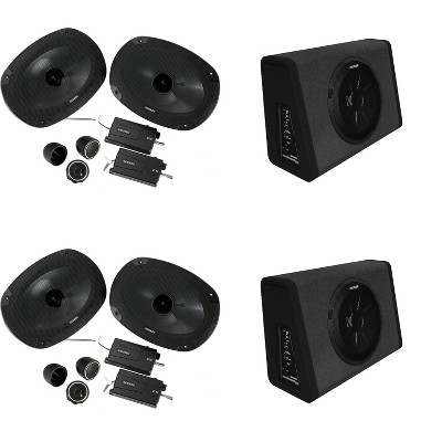 Kicker (2) 11PT250 Powered Sub Enclosure & (2) 46CSS694 6x9" Component Bundle