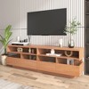 Modern TV Stand with 4 Drawers & 2 Open Cabinets, Media Console Table for TVs up to 75'' with Acrylic Transparent Storage Space, Wood - ModernLuxe - image 2 of 4