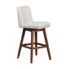 Armen Living Basila Wood Finish with Fabric Swivel Barstool - 3 of 4