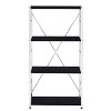 TOAOTBNBO Wide Bookcase with X-shape Cross Bar Design, 4-Tier Storage Bookshelves for Home Modern Corner Book Shelf for Decoration, Black - 2 of 4