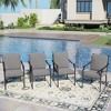 Captiva Designs 7pc Patio Dining Set with Slat-top Rectangle Table & Metal Chairs with Cushions - 3 of 4