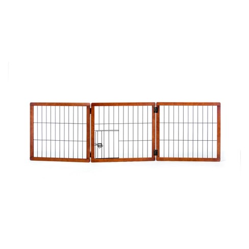 Carlson 3 Panel Freestanding Wood Cat And Dog Gate With Small Door Target