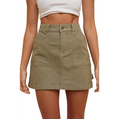 Women's Cargo Denim Mini Skirt - AnnieWear M