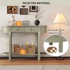 Elegant Retro Console Table, Curved Entryway Table with Smooth Glaze for Living Room & Hallway (Grey) - 2 of 4