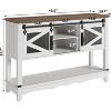 Farmhouse Entryway Table with Storage, 46" Console Table with Cabinet, Rustic Sofa Table with Sliding Barn Doors for Entryway, Living Room, Hallway - 2 of 4