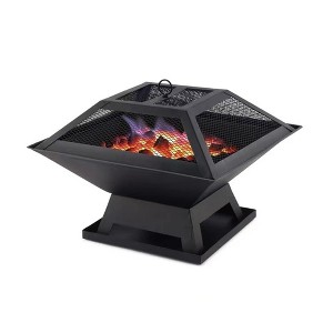 Square Small Fire Pit BBQ Party Portable Fire Pit - 1 of 4