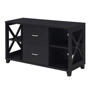 Oxford Deluxe 2 Drawers TV Stand for TVs up to 52" Black - Breighton Home