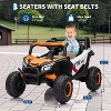 12V Kids UTV Ride-On Truck w/ Remote, 4WD/2WD Switch, Spring Suspension, EVA Tires, Bluetooth & LED Lights for Ages 3-8 - 2 of 4