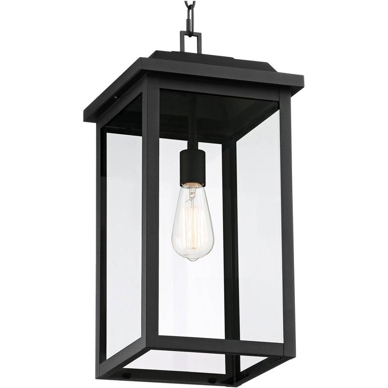 John Timberland Eastcrest Modern Outdoor Hanging Light Textured Black 21 1/2" Clear Glass for Post Exterior Barn Deck House Porch Yard Patio Outside, 3 of 9