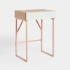 Tempered Glass Marble Pattern Small Makeup Table Dressing Table Nightstands Bedroom Livingroom Furniture - 4 of 4