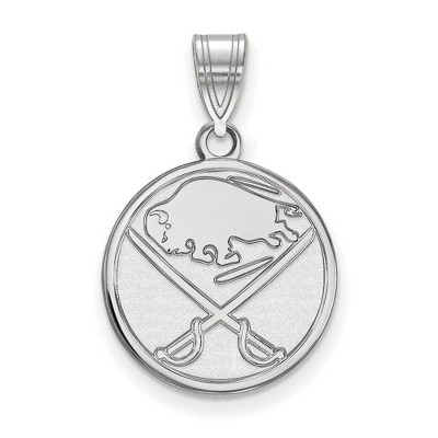 Black Bow Jewelry 14k White Gold Buffalo Sabres NHL Medium Pendant