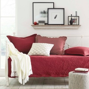Stone Cottage Trellis 5 Piece Daybed Set -Scarlet (Daybed), Red