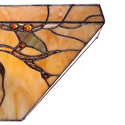 Handcrafted Bronze and Brown Glass Tiffany Style Wall Sconce