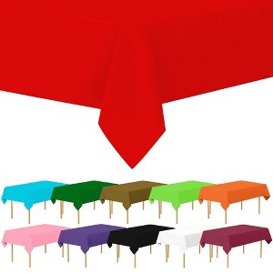 Plastic Tablecloth Disposable, Tablecloths for Rectangle Tables 54 inch. x 108 inch. Fits Tables Up to 8 Feet, Table Cloth for Party - SparkSettings - 1 of 4