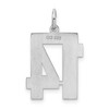 Black Bow Jewelry Sterling Silver, Jersey Collection, Medium Number 14 Pendant - 3 of 4