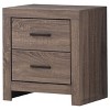 PAGED Wooden Nightstand Modern Side Table with 2 Storage Drawers and Black Handles, Bedside Cabinet for Bedroom, Living Room - 4 of 4