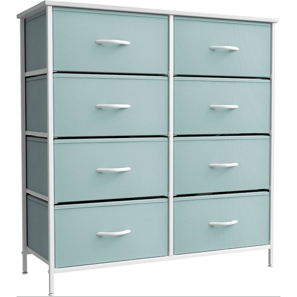 Sorbus Fabric Dresser with Drawers for Children's Room Aqua Blue