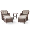 POCASSY Outdoor Swivel Patio Chairs Set with 6-Inch Thick Cushions, All Weather Brown Wicker Patio Furniture Set Outdoor Bistro Set for Porch - 4 of 4
