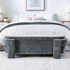 NicBex Storage Bench End of Bed Bench Linen Fabric Accent with Large Storage Space for Bedroom and Entryway, Gray - 2 of 4