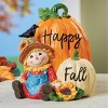 Collections Etc Hand-Painted Happy Fall Scarecrow Pumpkins Tabletop Decoration - 2 of 2