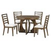 NicBex Round Dining Table Set for 4 Morden Extendable Kitchen Table with MDF Tabletop, 4 Upholstered Chairs and Geometric for Dining Room - 4 of 4