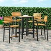 Brampton 4pk Acacia Wood Industrial Bar Stools - Teal/Black - Christopher Knight Home - 2 of 4